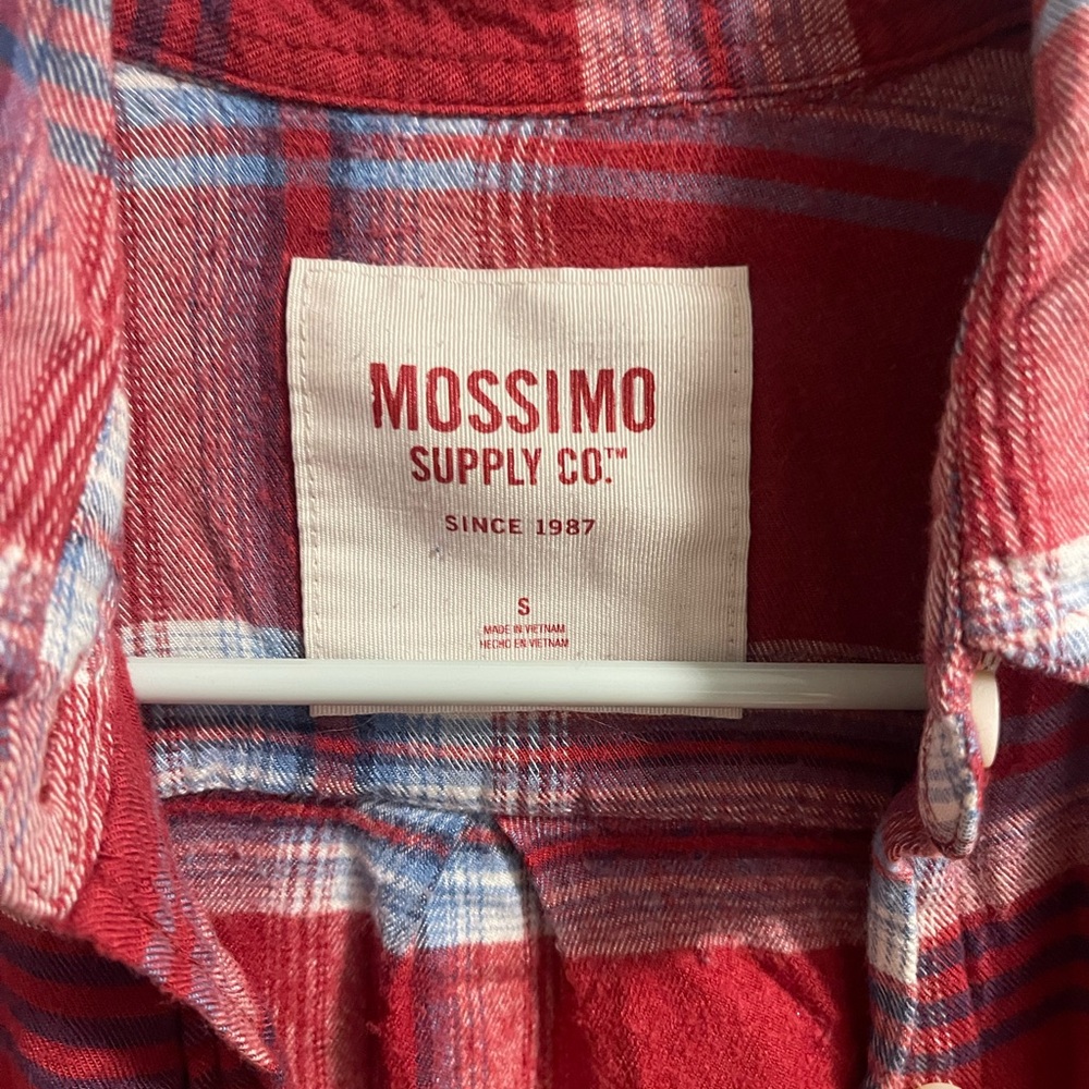 Mossimo Supply Co. Red and Blue Plaid Shirt - Picture 2 of 4